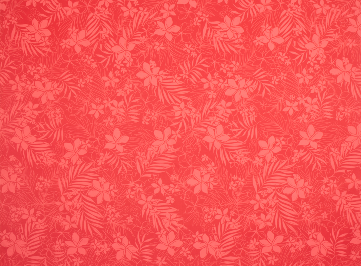 レッド系 / プルメリアリーフ ハワイアンファブリック【オリジナル柄】