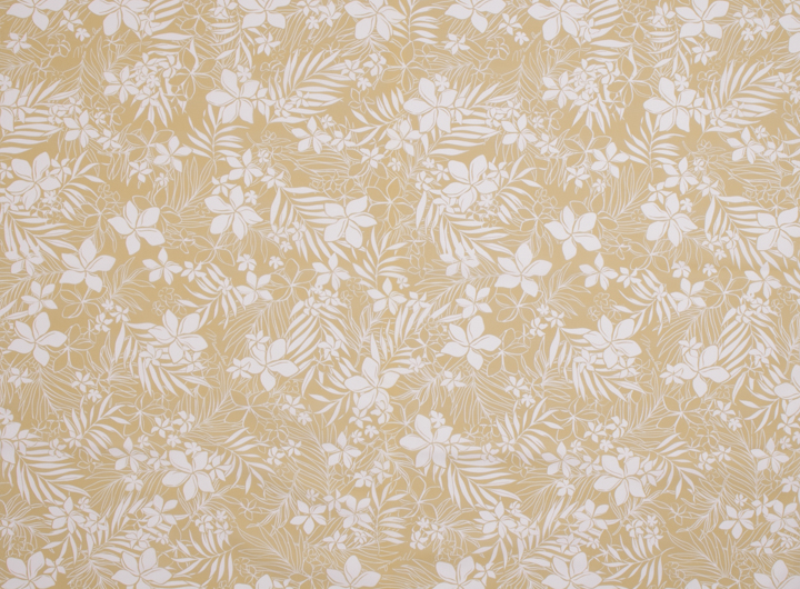 ベージュ系 / プルメリアリーフ ハワイアンファブリック【オリジナル柄】