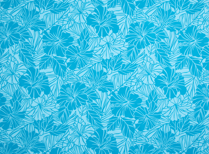 ブルー系 / ハイビスカス ハワイアンファブリック
