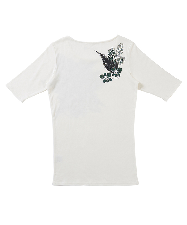 デンファストレッチTシャツ5分袖 WHITE M