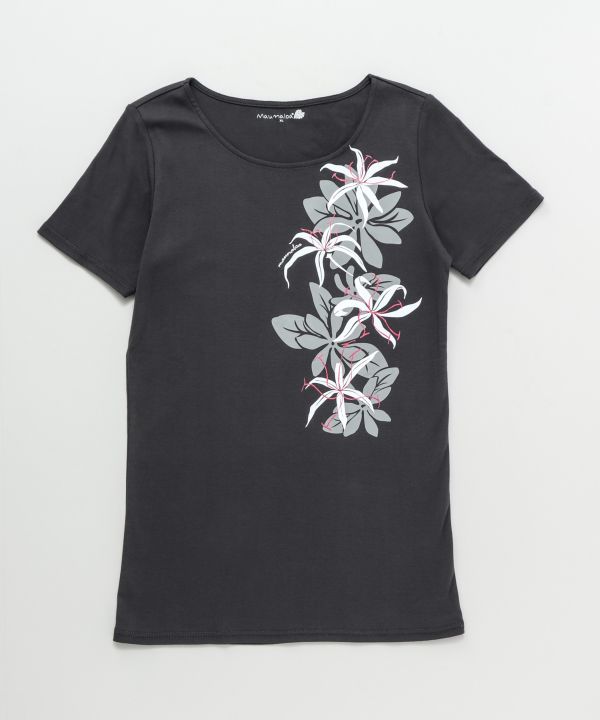 マウナロア【Maunaloa】|フラダンス衣装の専門店|リノリリーＴシャツ(半袖)(M BLACK): アパレル・フラステージ衣装・フラダンス 衣装・パウスカート・ドレス・フラ用品・フラドレス・ハワイアンファブリック・オーダードレスの専門店
