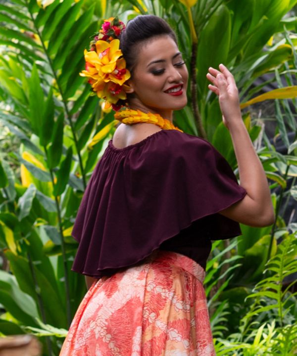 ワイドフリルシャーリングブラウス WHITE M