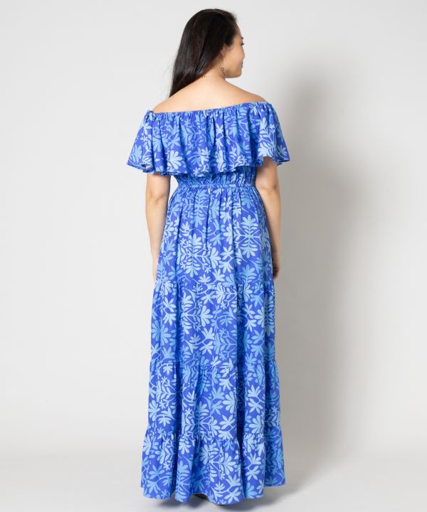 フリルカラーＷＡＹワンピース QUILT BLUE -
