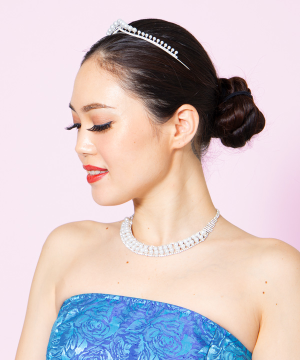 パールビジューネックレス SILVER -