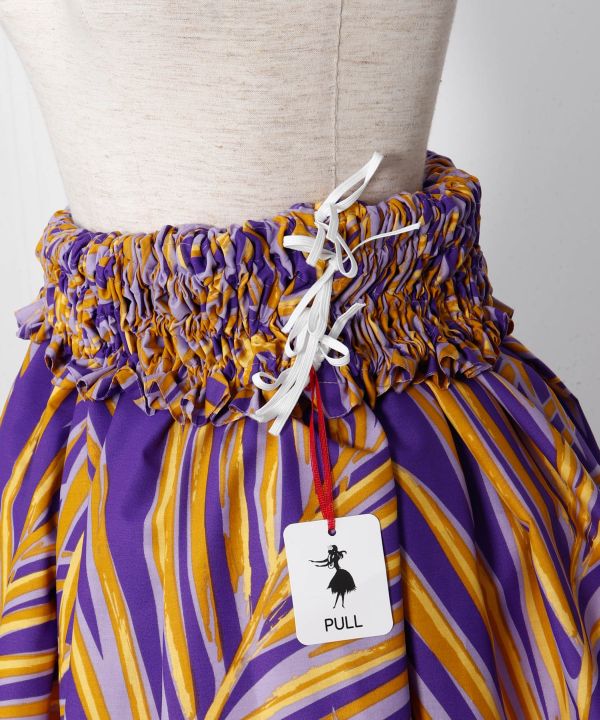 【既製品】シングルパウ73CM丈 パームリーフ／パープル系 73CM -