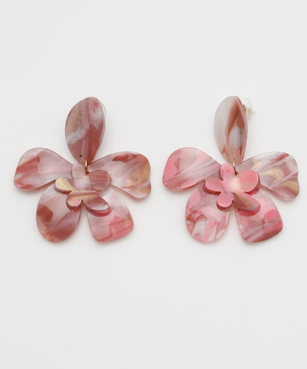 アセチフラワーピアス PINK -