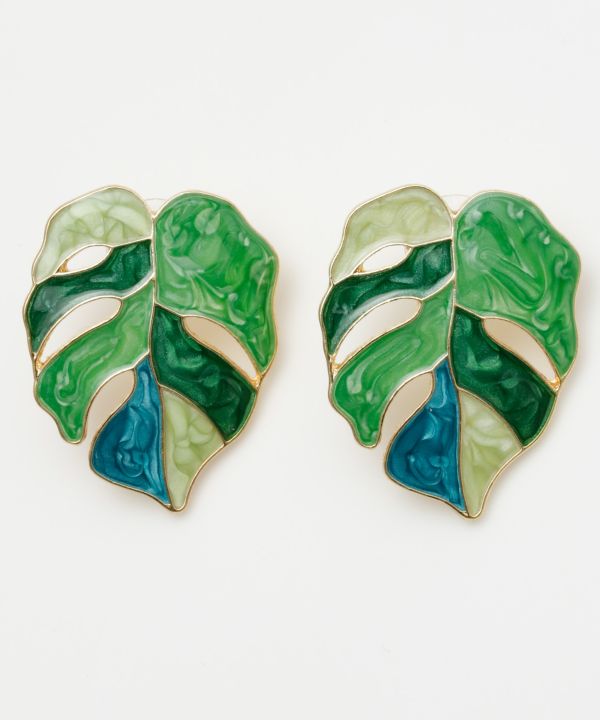 モンステラアートピアス PURPLE -