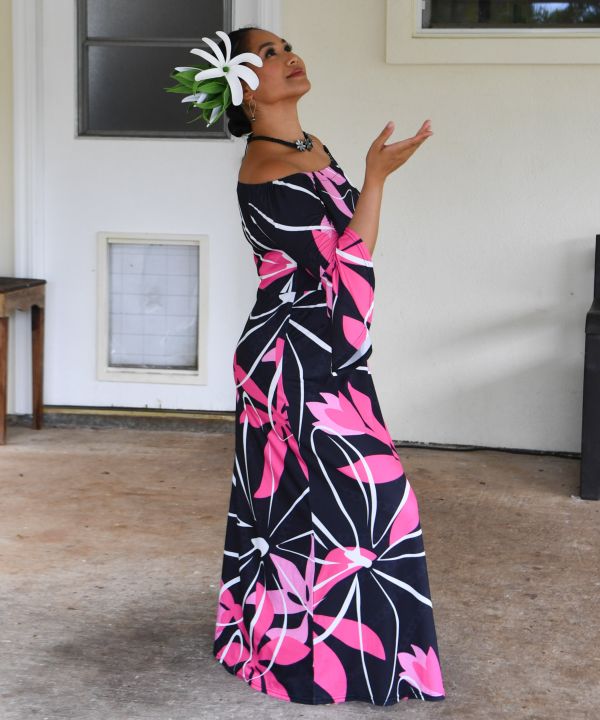 ティアレトアベルスリーブドレス NAVY L