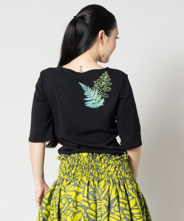 ファーンTシャツ(５分袖) BLACK M