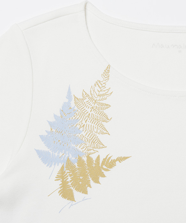 レザーファンTシャツ5分袖 WHITE M
