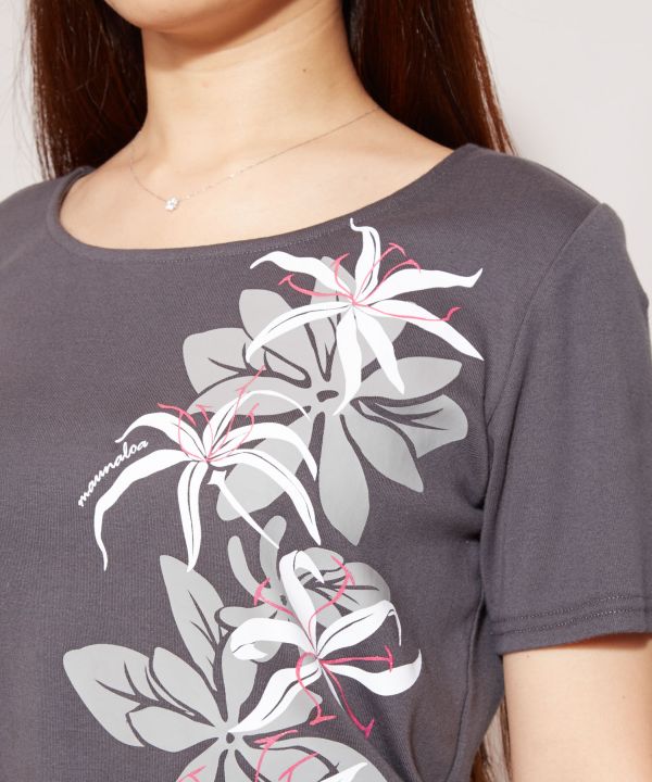 マウナロア【Maunaloa】|フラダンス衣装の専門店|リノリリーＴシャツ(半袖)(M BLACK): アパレル・フラステージ衣装・フラダンス 衣装・パウスカート・ドレス・フラ用品・フラドレス・ハワイアンファブリック・オーダードレスの専門店