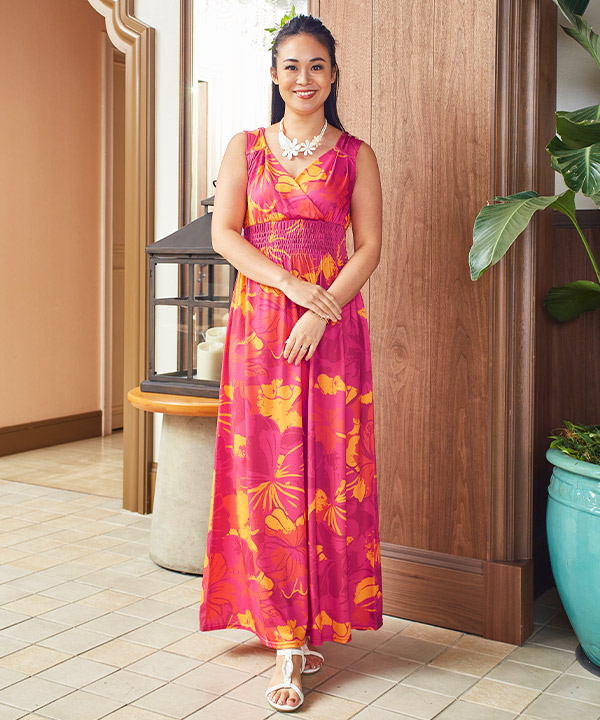 プアアロアロノースリーブドレス BLUE L