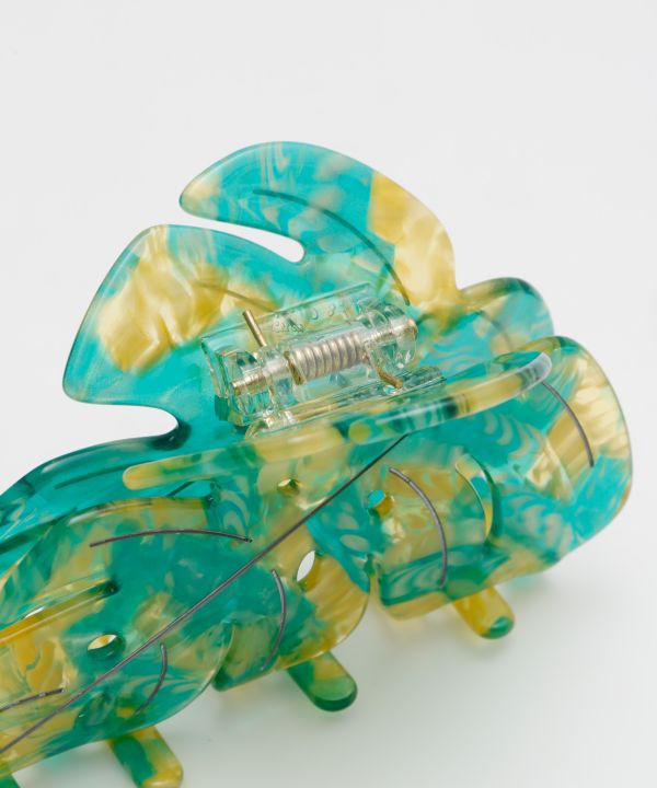 モンステラヘアクリップ YELLOW GREEN -