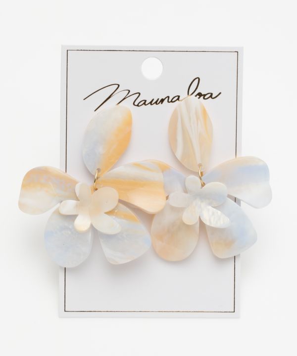 アセチフラワーピアス IVORY -