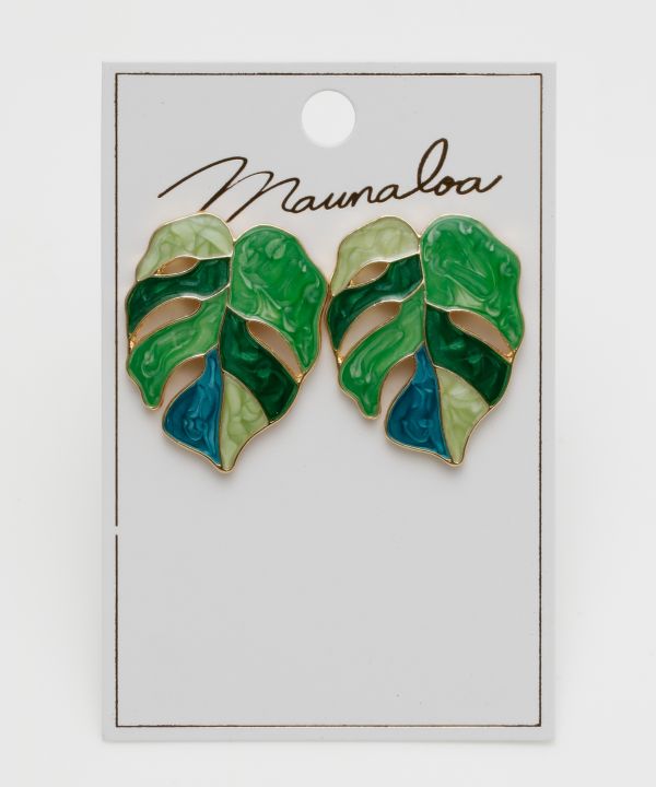 モンステラアートピアス PURPLE -