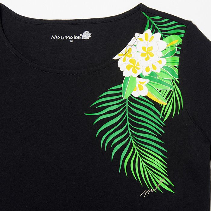 市場 10％OFFセール レイ フラ フラダンス MAUNALOA ハワイアン プルメリア 半袖 マウナロア 五分袖 Tシャツ