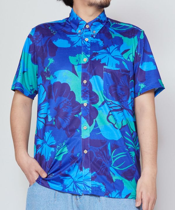 プアアロアロシャツ(Men's) BLUE M