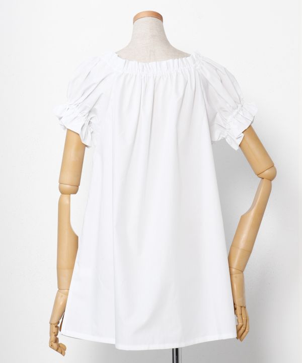 パフフレンチ袖ブラウス WHITE S