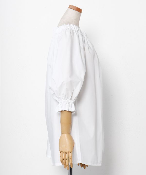 パフ7分袖ブラウス WHITE M