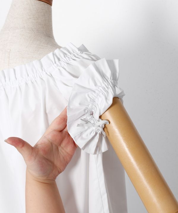 パフフレンチ袖ブラウス WHITE L