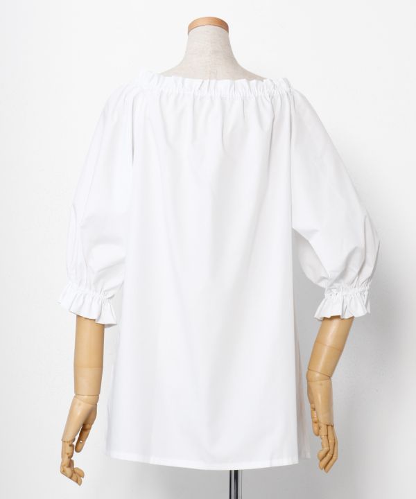 パフ7分袖ブラウス WHITE M