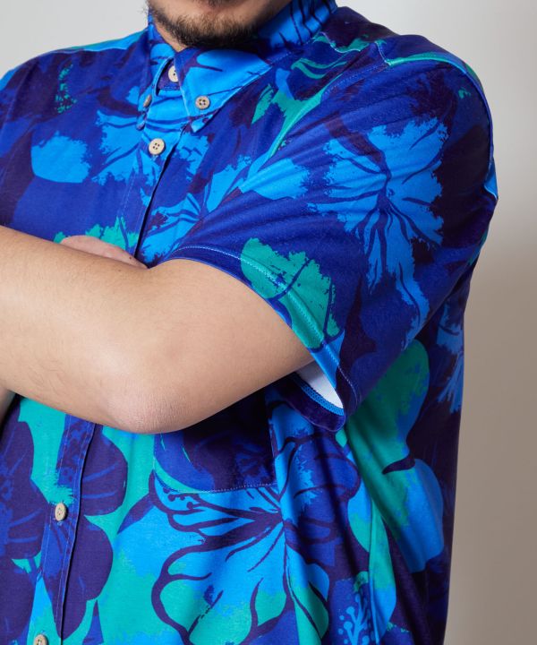 プアアロアロシャツ(Men's) BLUE M