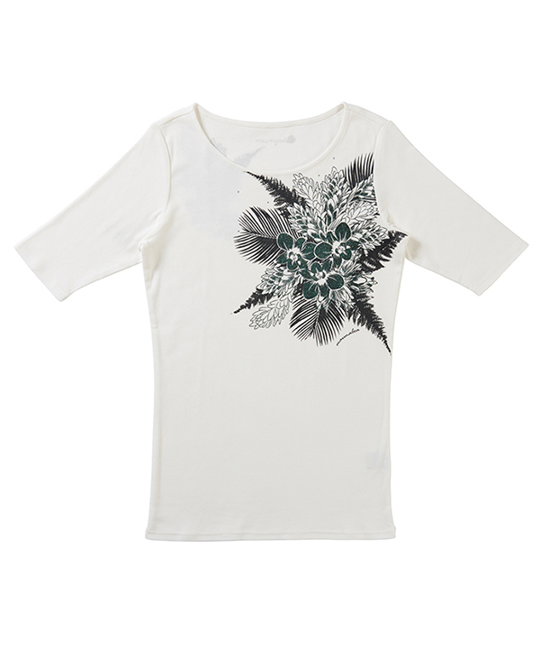 デンファストレッチTシャツ5分袖 WHITE M