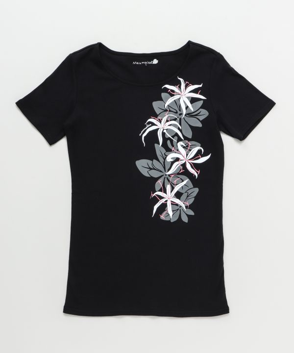 マウナロア【Maunaloa】|フラダンス衣装の専門店|リノリリーＴシャツ(半袖)(M BLACK): アパレル・フラステージ衣装・フラダンス 衣装・パウスカート・ドレス・フラ用品・フラドレス・ハワイアンファブリック・オーダードレスの専門店