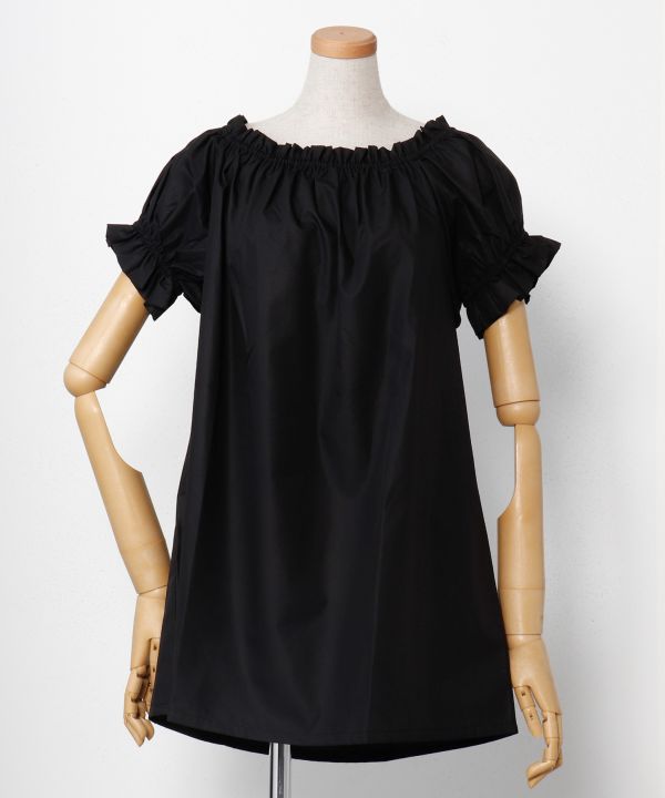 パフフレンチ袖ブラウス BLACK L