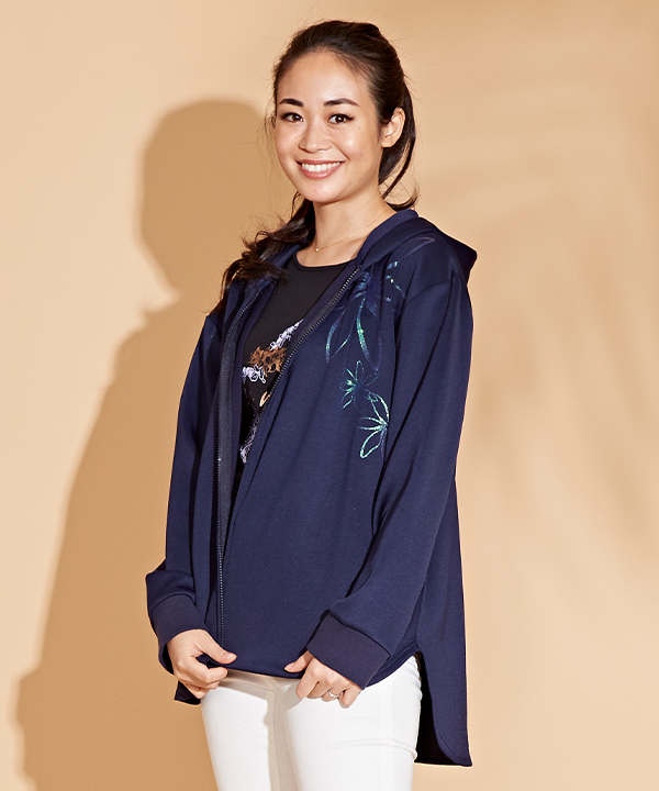 ティアレジップパーカ NAVY M