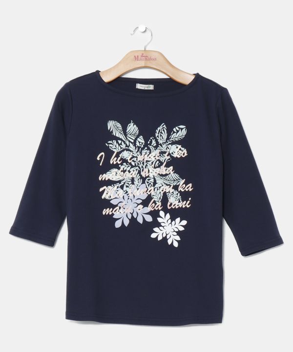 モダンキルトTシャツ(7分袖) NAVY L