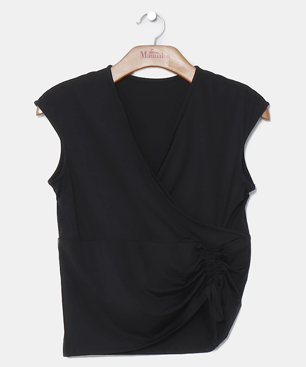 アイスカシュクールTOP BLACK L