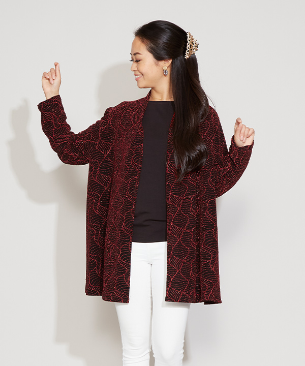 ストレッチカーディガン NALU RED -