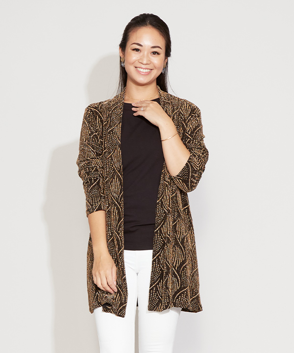 ストレッチカーディガン SHELL GOLD -