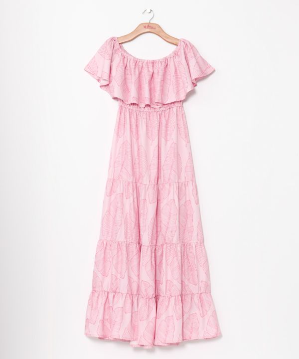 フリルカラーWAYワンピース LEAF PINK -