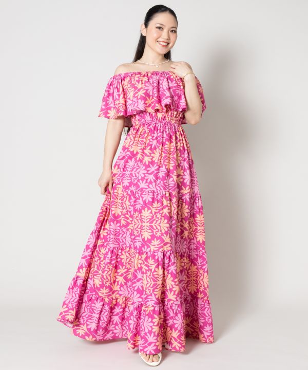フリルカラーＷＡＹワンピース QUILT PINK -