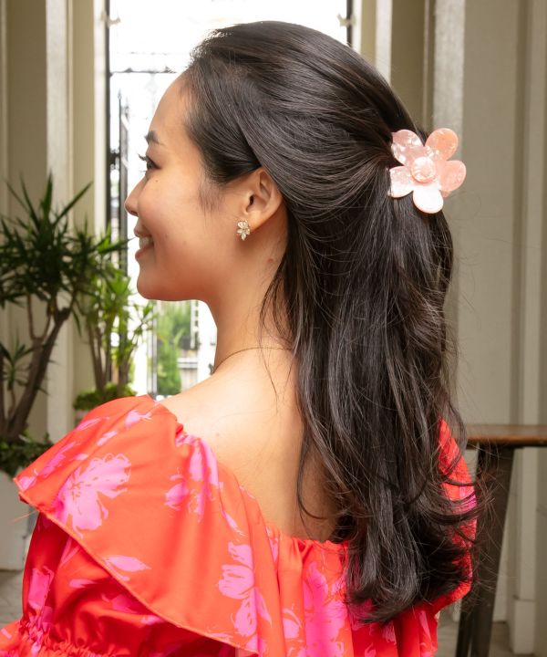 プルメリアヘアクリップ CORAL PINK -