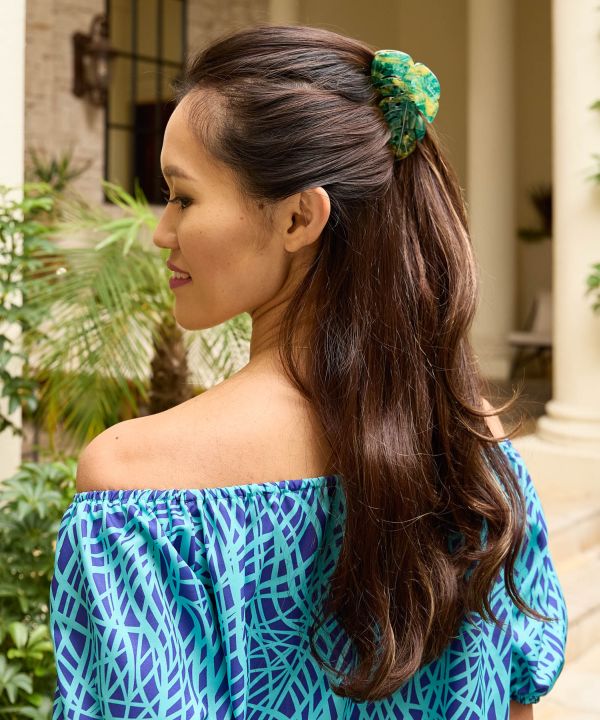 モンステラヘアクリップ YELLOW GREEN -