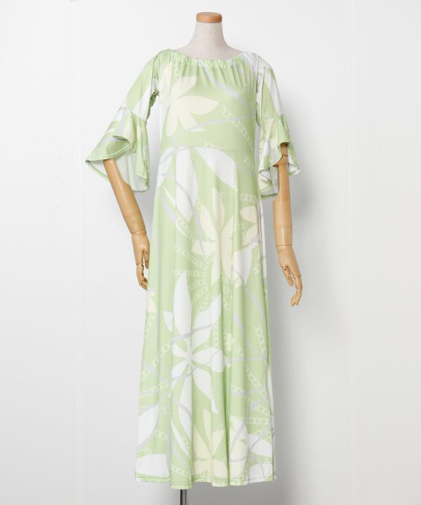 ティアレトアベルスリーブドレス MOSS GREEN L