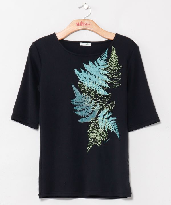 ファーンTシャツ(５分袖) BLACK M