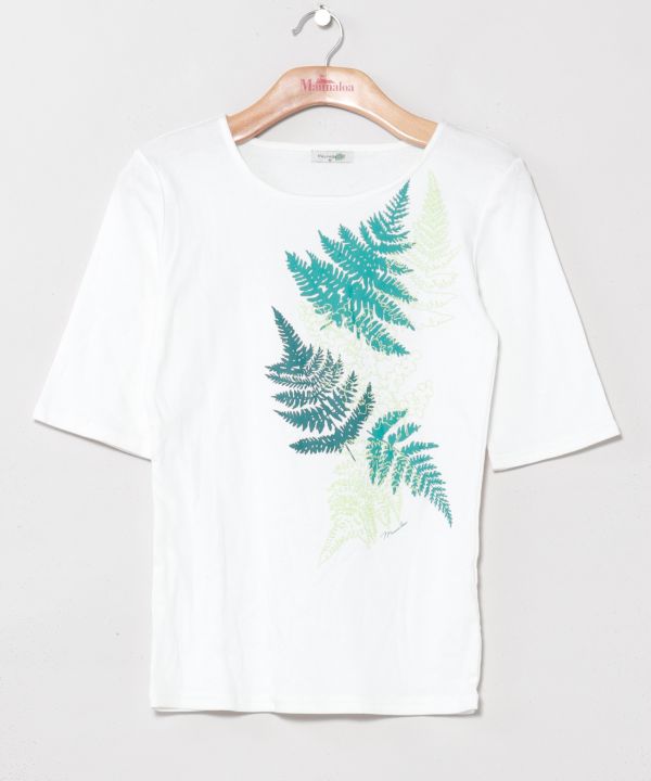 ファーンTシャツ(５分袖) OFF WHITE M
