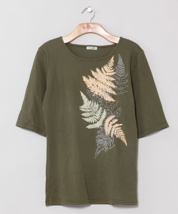 ファーンTシャツ(５分袖) OLIVE M