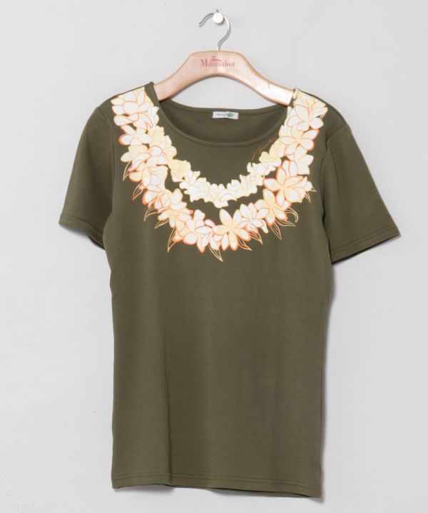 プルメリアレイＴシャツ(半袖) OLIVE M