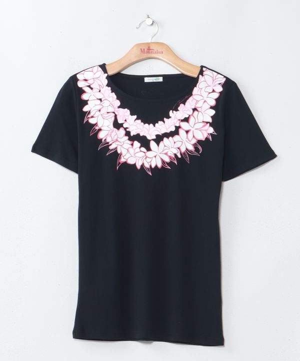 プルメリアレイＴシャツ(半袖) BLACK XL