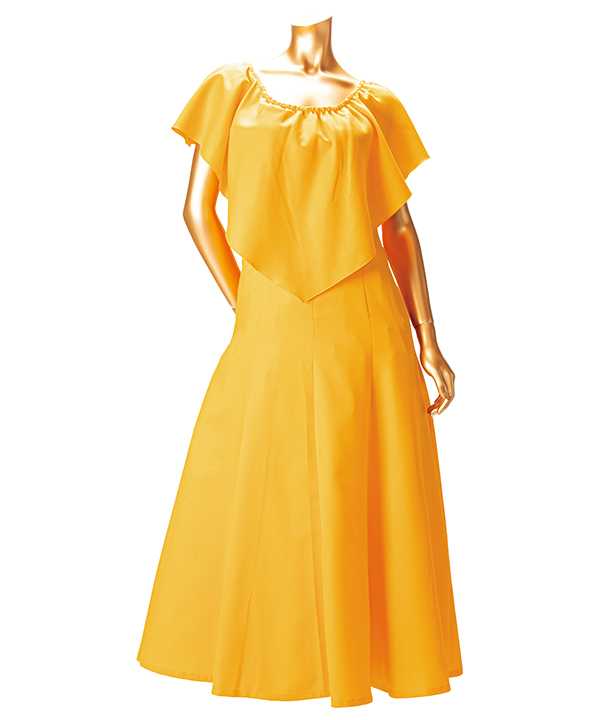 #1914　新品　フラダンス　ドレス　衣装　サンドレス　ノースリーブ　クリーム色 マウナロア【Maunaloa】|フラダンス衣装の専門店|ノースリーブ