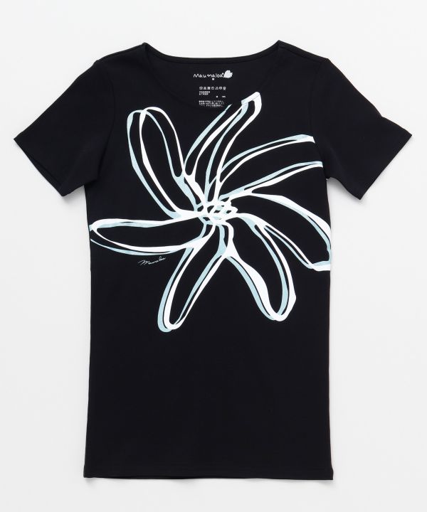 マウナロア【Maunaloa】|フラダンス衣装の専門店|オーロラリノリーフＴシャツ(7分袖)(M BLACK): アパレル・フラステージ衣装・フラダンス 衣装・パウスカート・ドレス・フラ用品・フラドレス・ハワイアンファブリック・オーダードレスの専門店