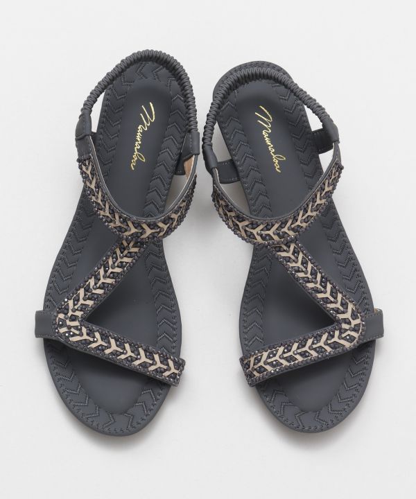 トライバルビジューサンダル