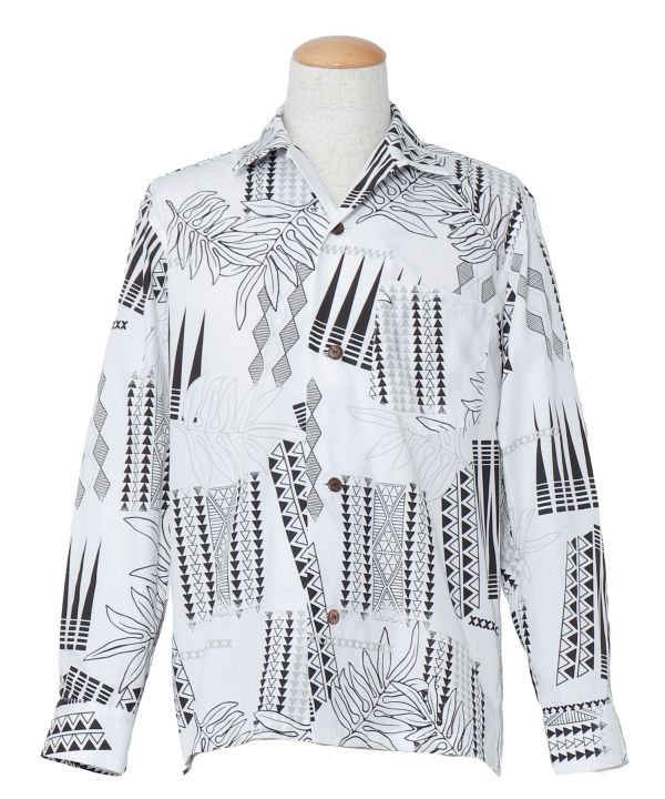 開襟長袖シャツ