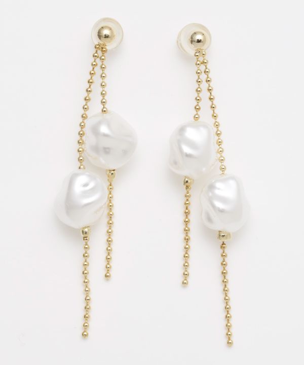 チェーンパールピアス