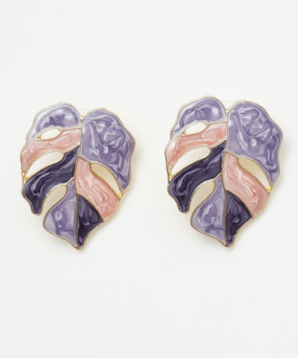 モンステラアートピアス